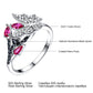 Unique Butterfly Ring With Rubies And Black Spar
