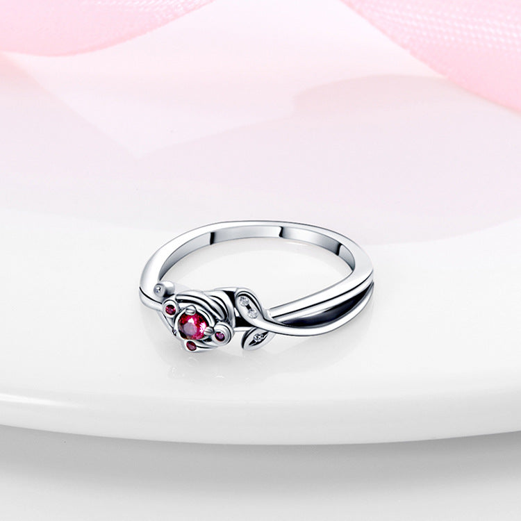 Simple Silver Rings for Women zircon