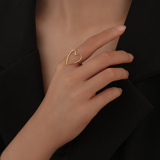 Titanium Steel Gold Plated Adjustable Love Ring Fashion