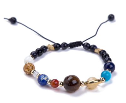 Universe Galaxy Eight Planets Natural Stone Bracelet