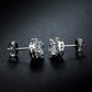 White Gold Plated Disc Stud Earrings