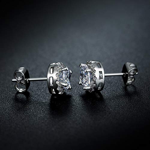 White Gold Plated Disc Stud Earrings