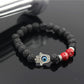 Lava Volcanic Stone Red Pine Beads Bracelet Hand Of Fatima