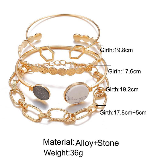 4 Piece Medallion Bracelet Set