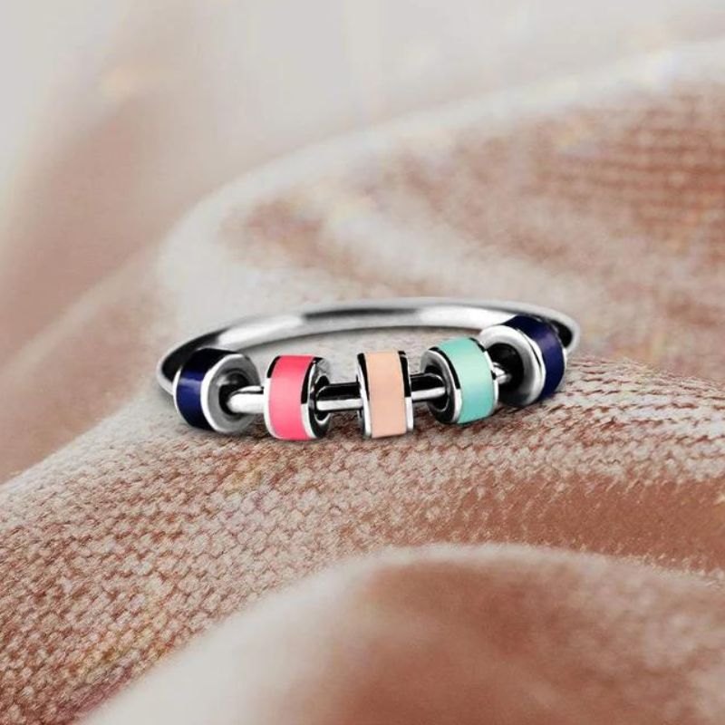 Unique Spinner Rings with colorful Beads