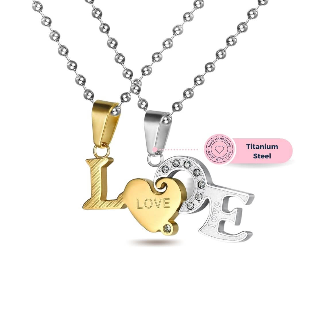 Gold Heart Necklace with diamonds bright look