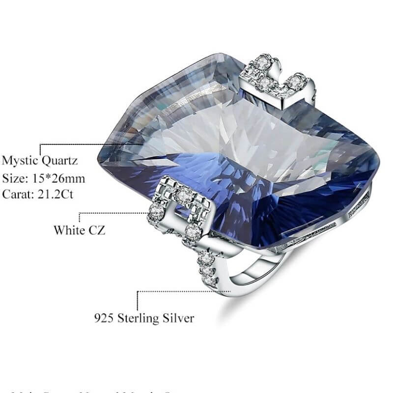Sterling Silver Inlaid Special-shaped Natural Color Treasure Ring