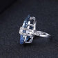 Sterling Silver Inlaid Special-shaped Natural Color Treasure Ring