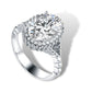 Inlaid Oval White Zircon Rings