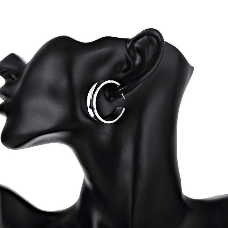 Classic White Gold Plated Hoop Earrings