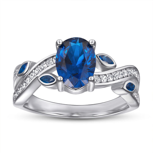 Pure Sterling Silver Rings Blue