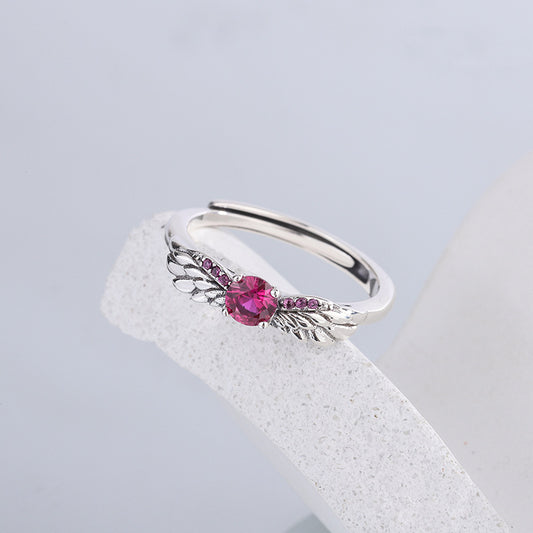 925 Sterling Silver Angel's Wing Ring 