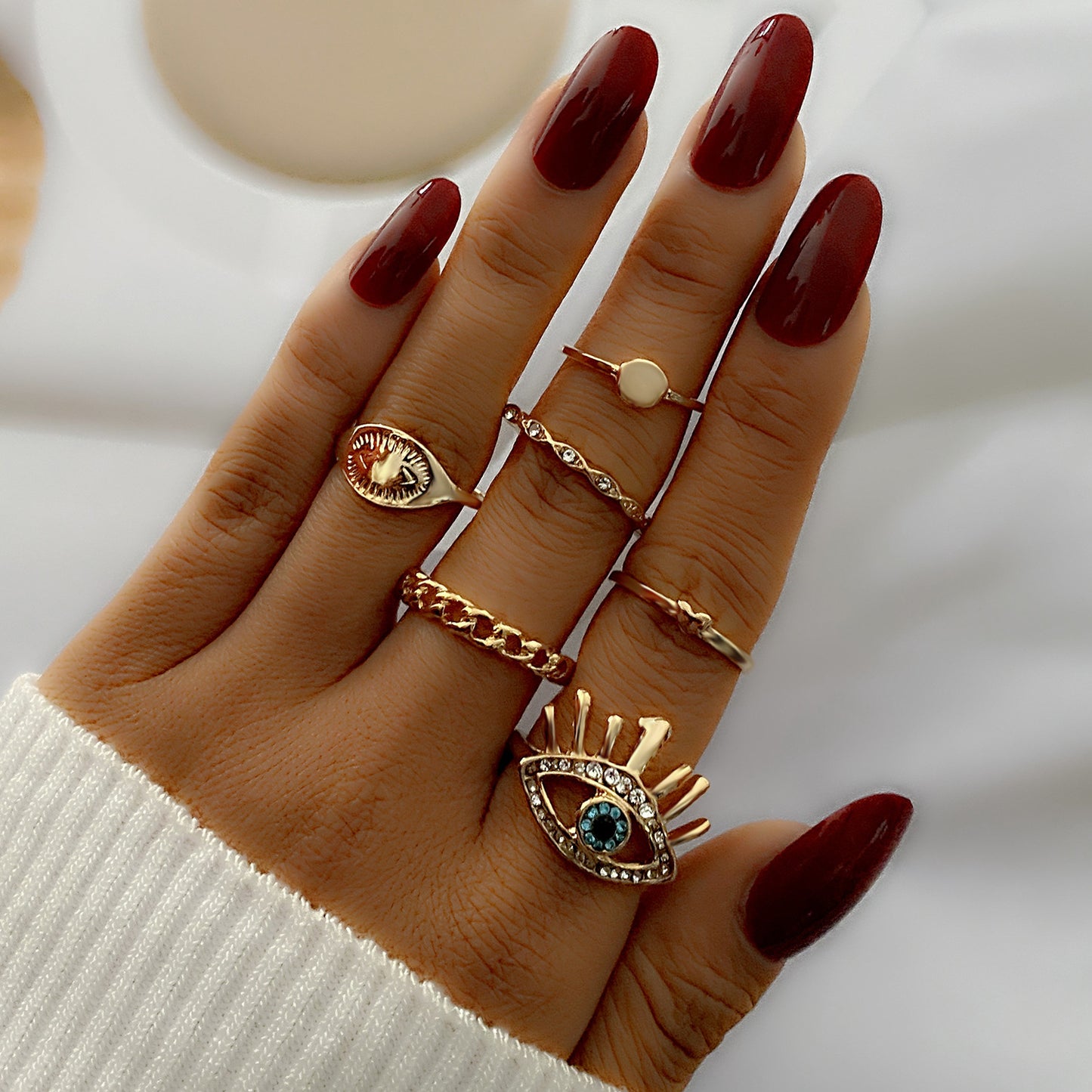 6-piece Set Ring with eye meaning for women