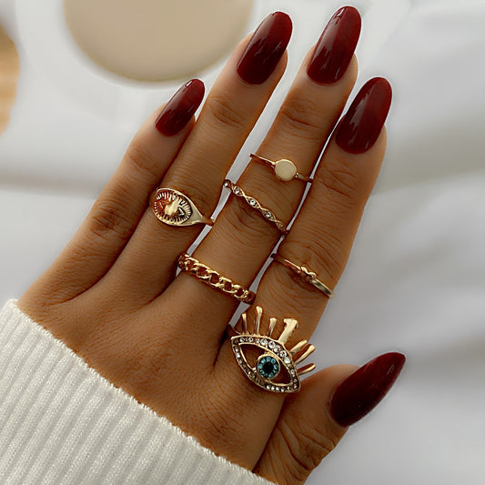 6-piece Set Ring with eye meaning for women