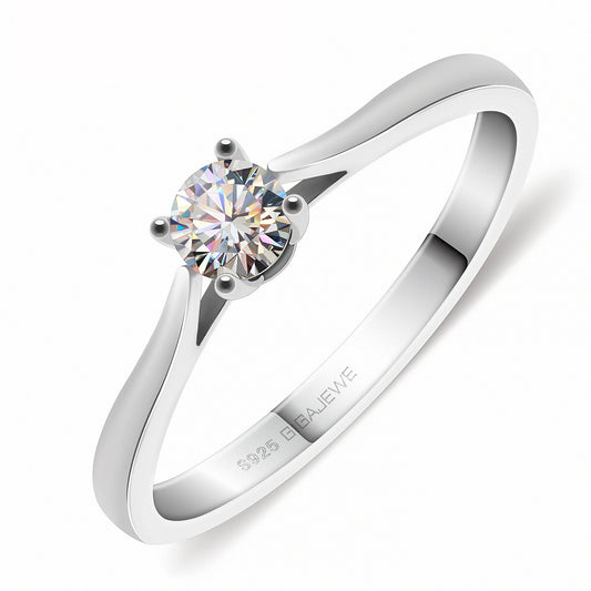 Silver Simple Women's Ring Wedding Moissanite