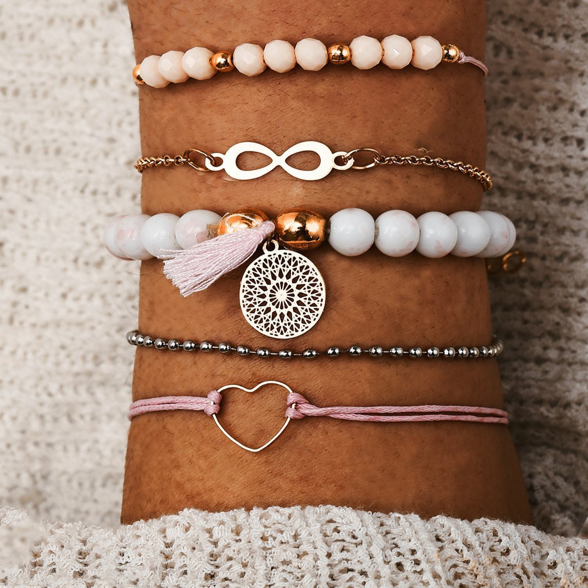 5 Piece Infinity Bracelet Set