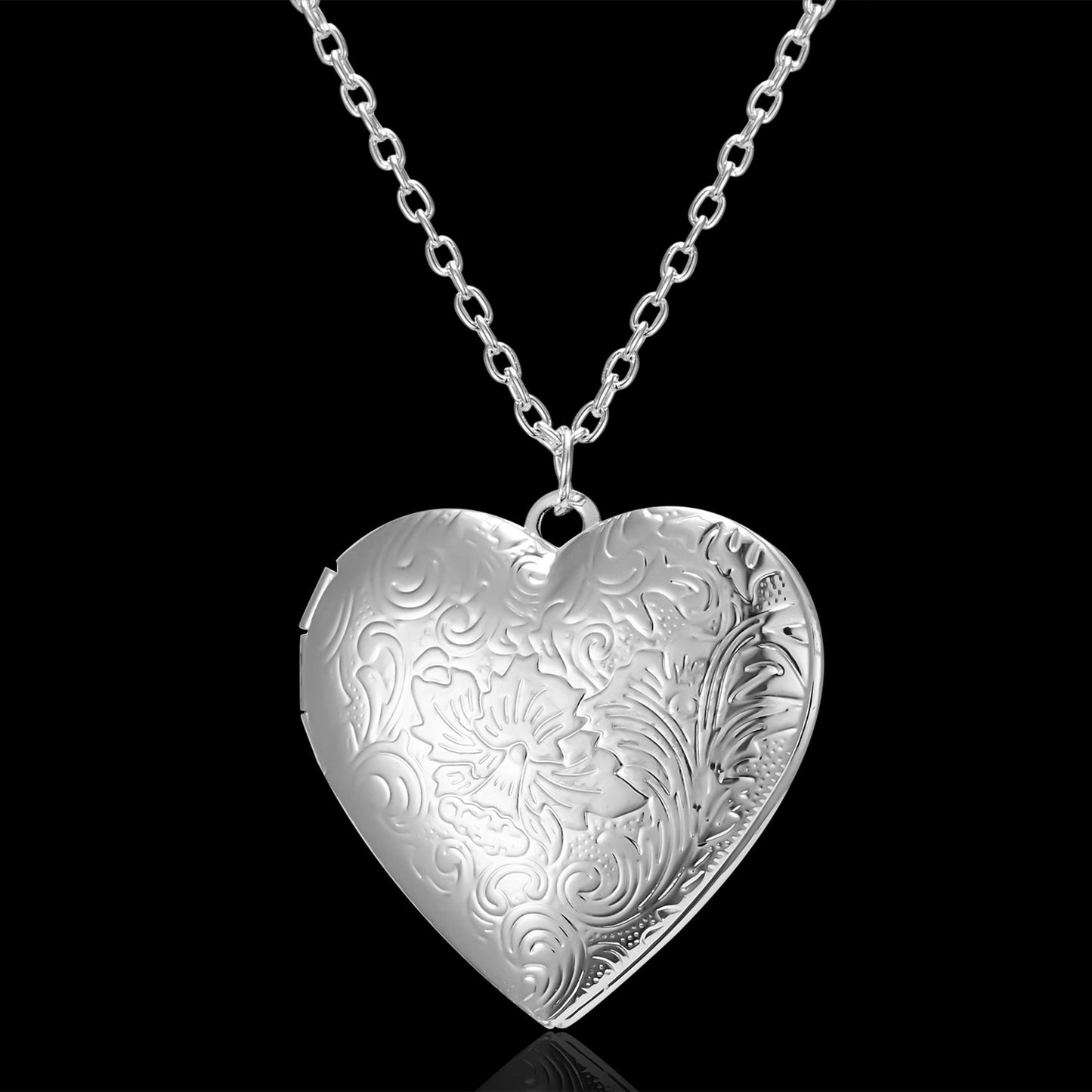 Peach Heart Photo Box Photo Pendant Necklace