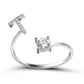 Adjustable 26 Initial Letter Ring For Women