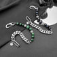 Adjustable Obsidian Cuban Chain Link Bracelet