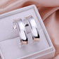 Classic White Gold Plated Hoop Earrings