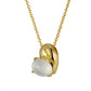 Natural Moonstone 14K Gold Heart Sterling Silver Necklace