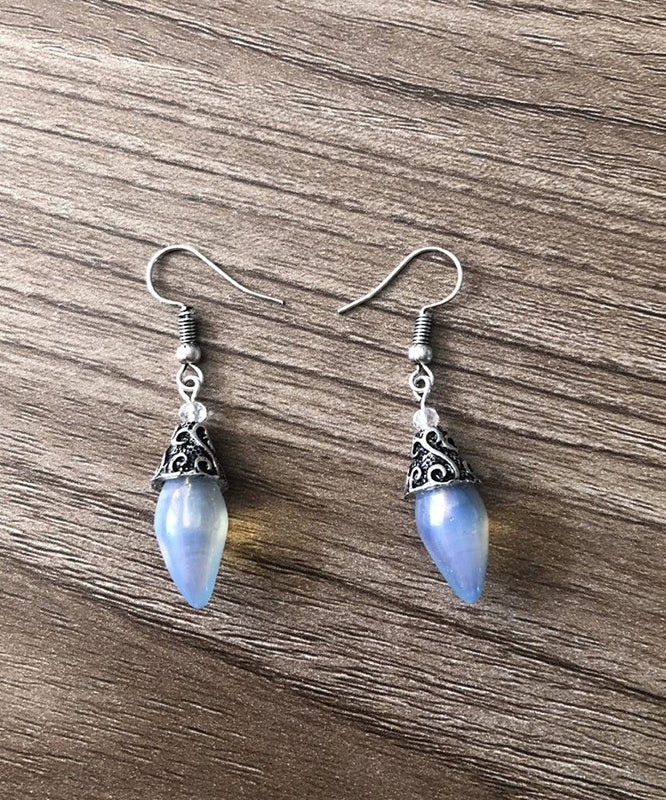 18K White Gold Icicle Drop Earrings