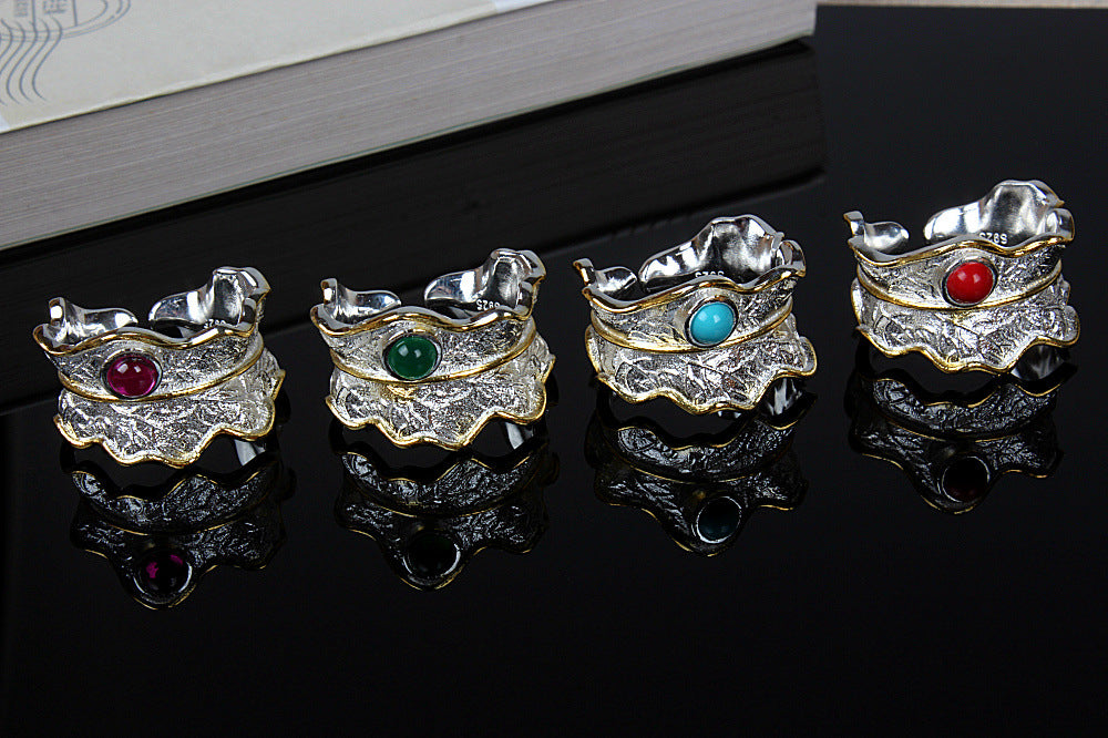 Unisex Exaggerated Whole Wrap Gem Finger Ring