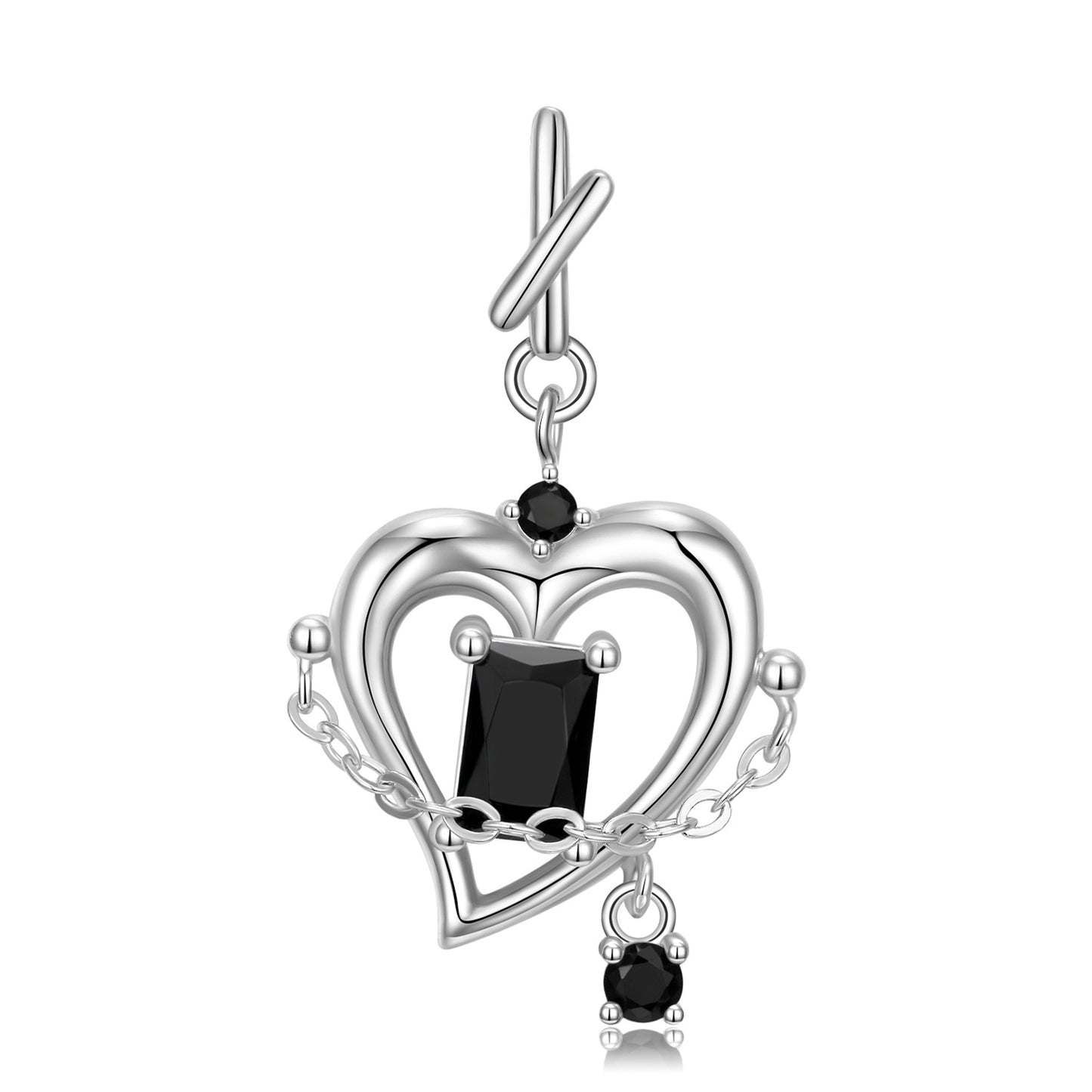 Simple Love Necklace Sweater Chain S925 Silver Necklace Pendant