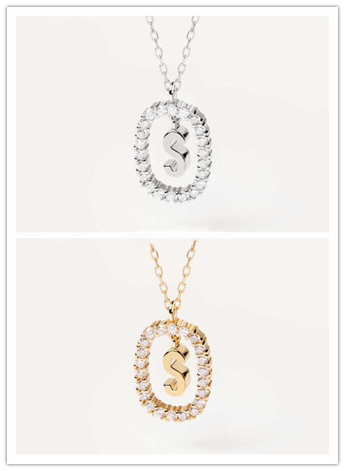 Women's Light Luxury Alphabet Sterling Silver Collarbone Necklace