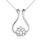 Sterling Silver Ring Holder Necklace Rhombus Lotus Flower Pendant Necklace Jewelry Gift for Nurse