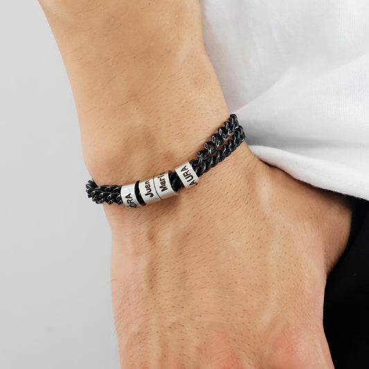 Men's Beaded Letter Bracelet