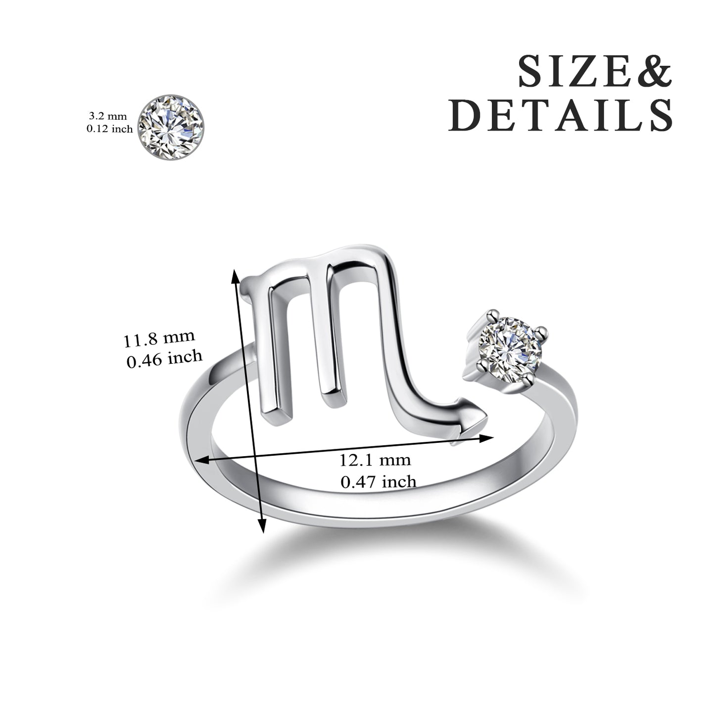 925 Sterling Silver Zodiac Sign Ring