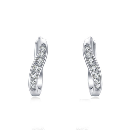 S925 Sterling Silver Diamond Earrings