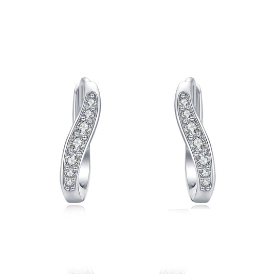 S925 Sterling Silver Diamond Earrings