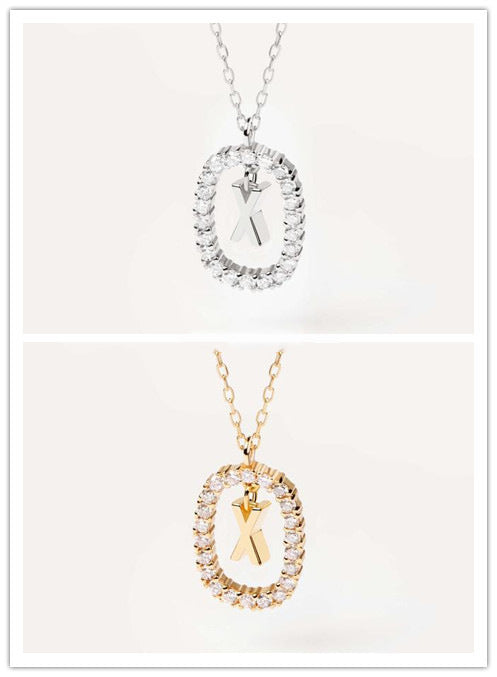 Women's Light Luxury Alphabet Sterling Silver Collarbone Necklace