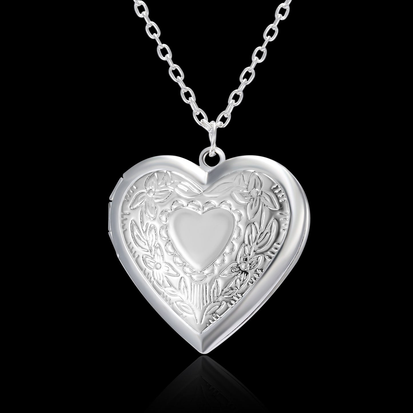 Peach Heart Photo Box Photo Pendant Necklace