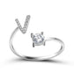 Adjustable 26 Initial Letter Ring For Women