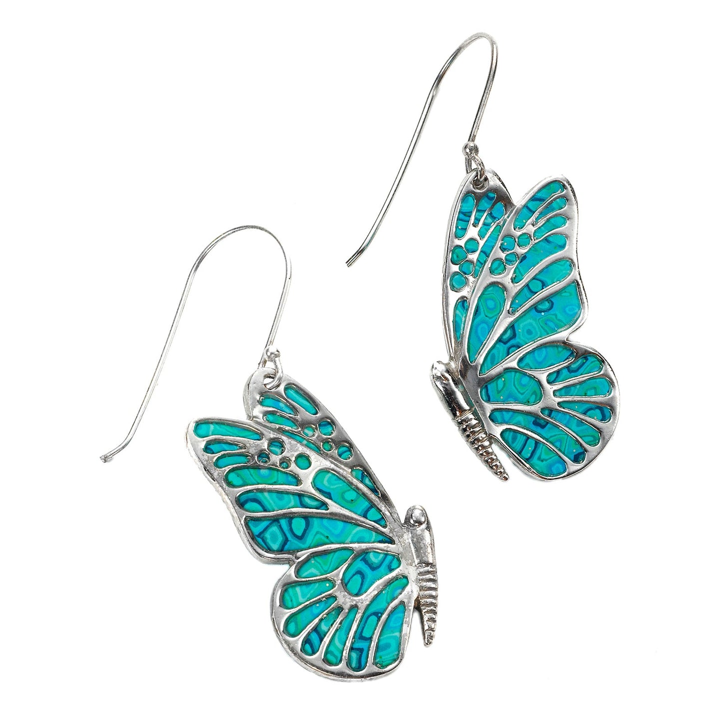 925 Sterling Silver Butterfly Dangle Earrings