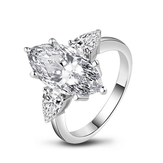 Sterling Silver Fashion Marquise Ring