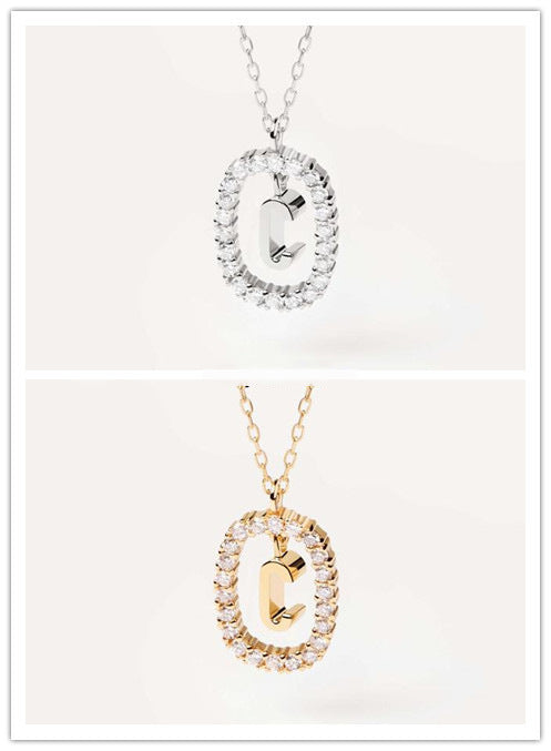 Women's Light Luxury Alphabet Sterling Silver Collarbone Necklace