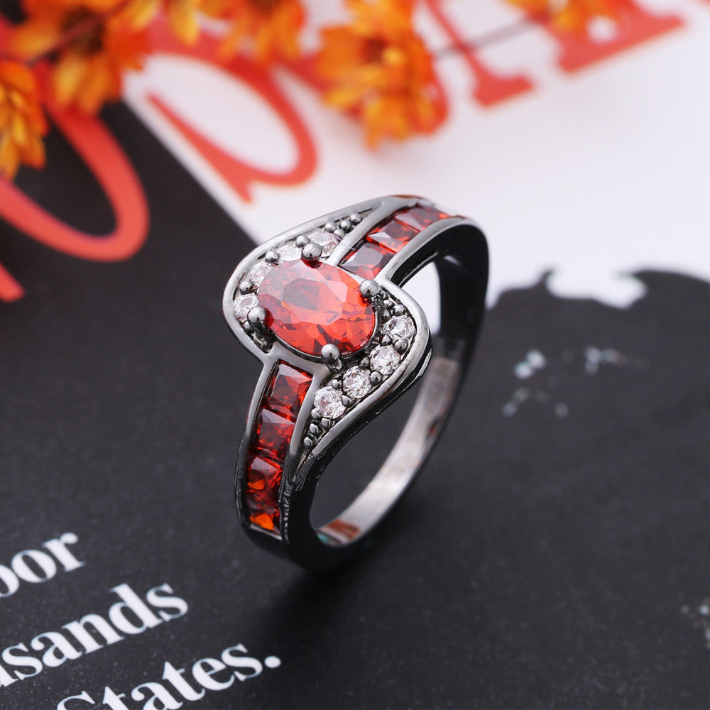 Red Gemstone Ring Zirconia AAA Grade