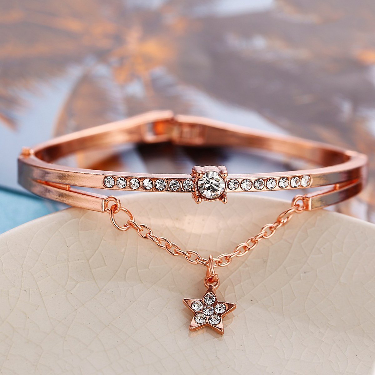 Star Drop 18K Rose Gold Plated Bracelet