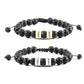 Adjustable Black Lava Stone Name Bracelet