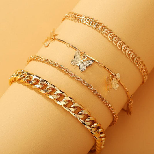 Butterfly Bracelet Set 4 Pieces