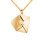 Titanium Steel Lettering Love Letter Envelope Pendant Necklace