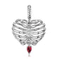 Heart Shaped Skeleton Necklace Women's Fashion Versatile Ins Style S925 Sterling Silver Sweater Chain