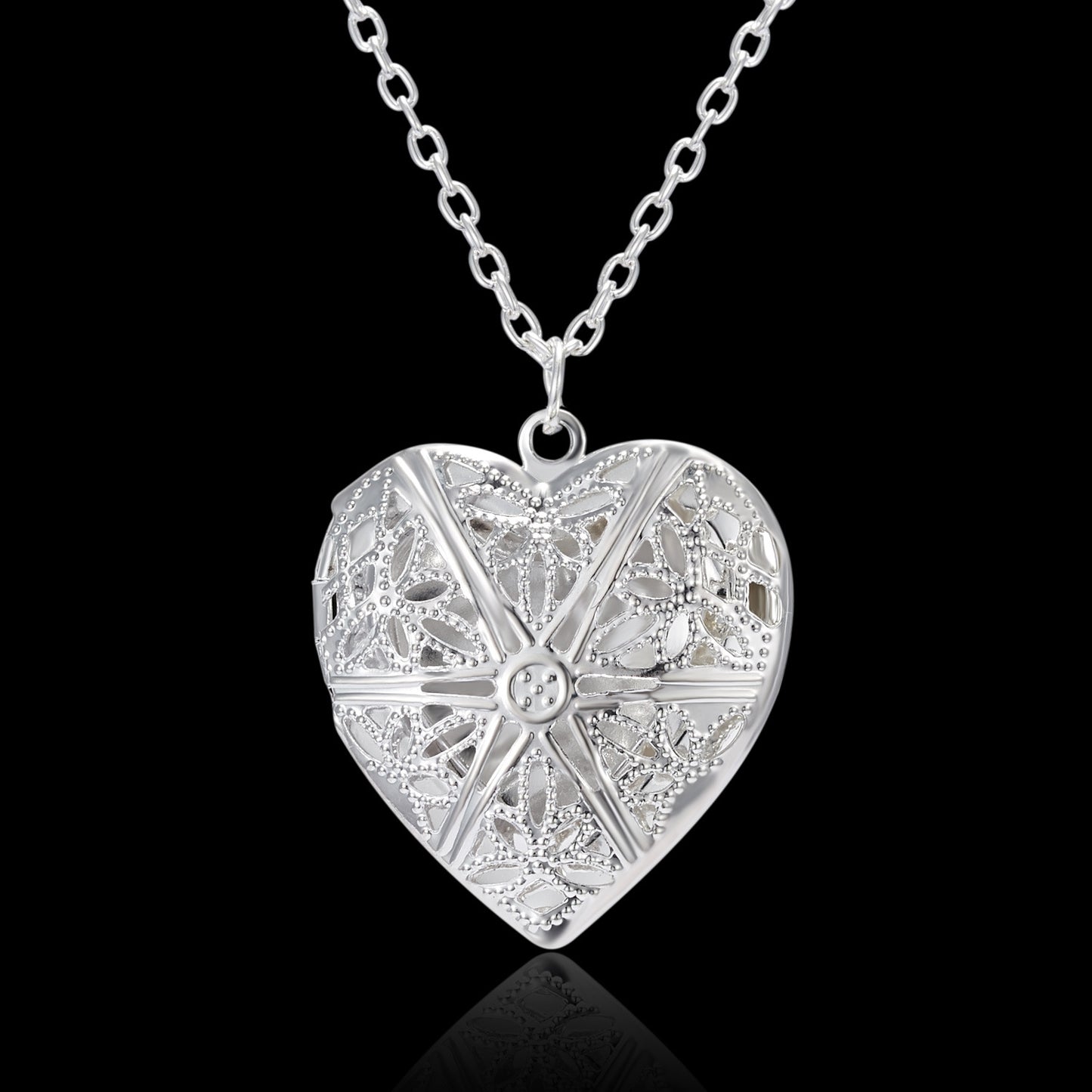 Peach Heart Photo Box Photo Pendant Necklace