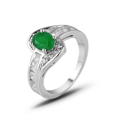 Green Gemstone Ring Zirconia