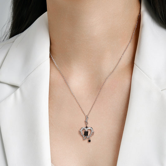 Simple Love Necklace Sweater Chain S925 Silver Necklace Pendant