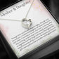 Mother Daughter 14K White Gold Plated Heart Necklace